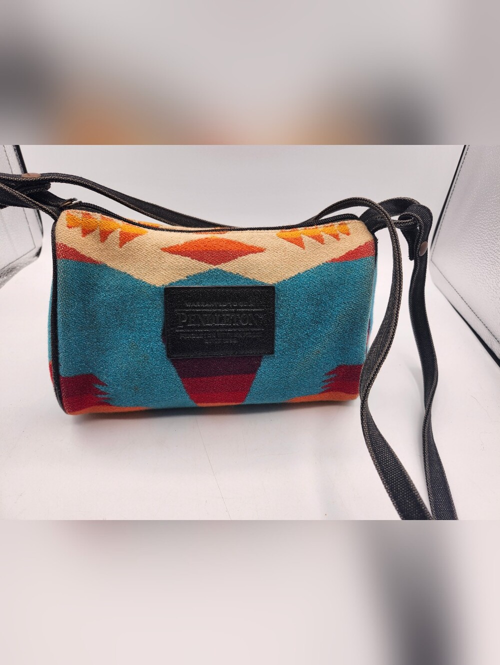 Pendleton Vintage Teal Southwestern Pattern Crossbody Bag